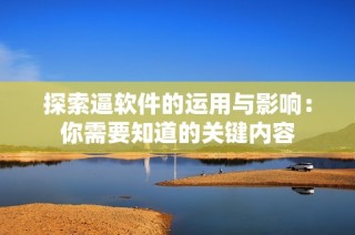 探索逼软件的运用与影响：你需要知道的关键内容