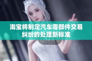 淘宝将制定汽车零部件交易纠纷的处理新标准