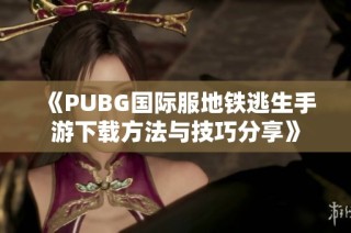 《PUBG国际服地铁逃生手游下载方法与技巧分享》