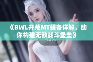 《BWL开荒MT装备详解，助你构建无敌战斗堡垒》