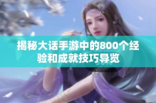 揭秘大话手游中的800个经验和成就技巧导览