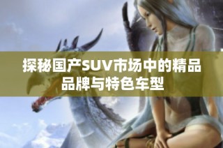 探秘国产SUV市场中的精品品牌与特色车型