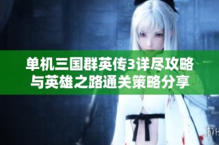 单机三国群英传3详尽攻略与英雄之路通关策略分享