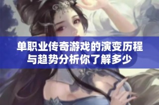 单职业传奇游戏的演变历程与趋势分析你了解多少