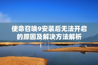 使命召唤9安装后无法开启的原因及解决方法解析