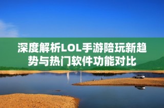 深度解析LOL手游陪玩新趋势与热门软件功能对比