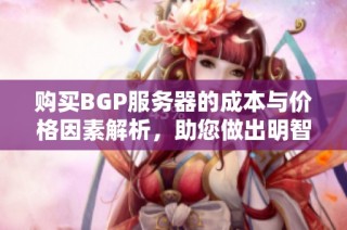 购买BGP服务器的成本与价格因素解析，助您做出明智选择