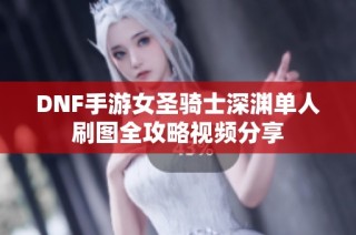 DNF手游女圣骑士深渊单人刷图全攻略视频分享