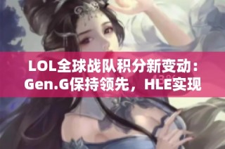 LOL全球战队积分新变动：Gen.G保持领先，HLE实现逆袭