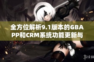全方位解析9.1版本的GBAPP和CRM系统功能更新与应用