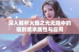 深入解析火炬之光无限中的临别索求属性与应用