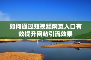 如何通过短视频网页入口有效提升网站引流效果