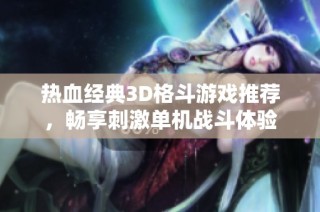 热血经典3D格斗游戏推荐，畅享刺激单机战斗体验