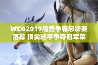 WCG2019魔兽争霸总决赛落幕 顶尖选手争夺冠军荣耀