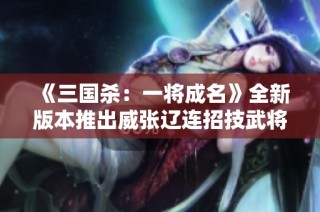 《三国杀：一将成名》全新版本推出威张辽连招技武将！