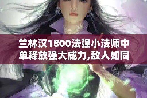 兰林汉1800法强小法师中单释放强大威力,敌人如同纸片脆弱
