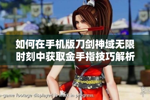 如何在手机版刀剑神域无限时刻中获取金手指技巧解析