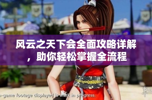 风云之天下会全面攻略详解，助你轻松掌握全流程