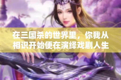 在三国杀的世界里，你我从相识开始便在演绎戏剧人生