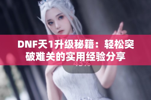 DNF天1升级秘籍：轻松突破难关的实用经验分享