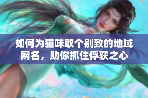 如何为猫咪取个别致的地域网名，助你抓住俘获之心