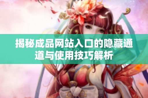 揭秘成品网站入口的隐藏通道与使用技巧解析