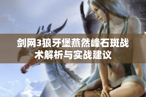 剑网3狼牙堡燕然峰石斑战术解析与实战建议