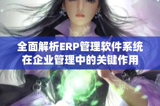 全面解析ERP管理软件系统在企业管理中的关键作用