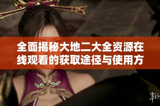 全面揭秘大地二大全资源在线观看的获取途径与使用方法